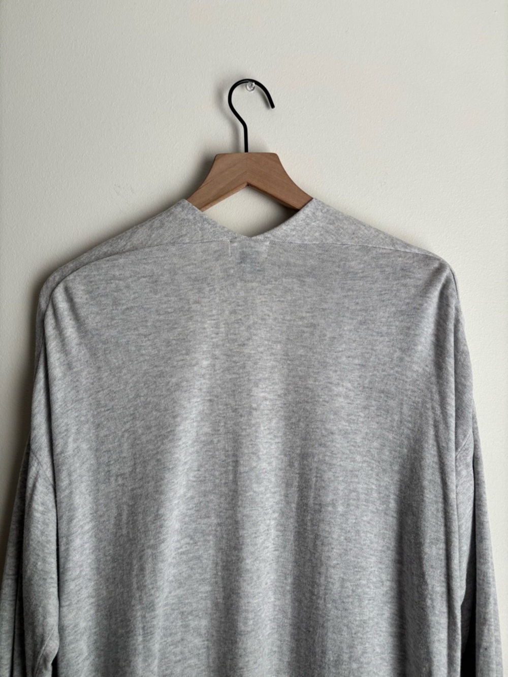 Old Navy Open Front Cardigan Large Gray Lightweight Duster Long Sleeve Pockets - Picture 8 of 15